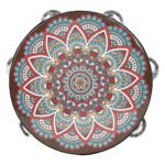 beben reczny mandala 8 cali z brzekadlami glowny Bęben ręczny 8 cali z turkusową mandalą i brzękadłami