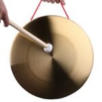 Mosiężny gong ręczny 32 cm z pałką