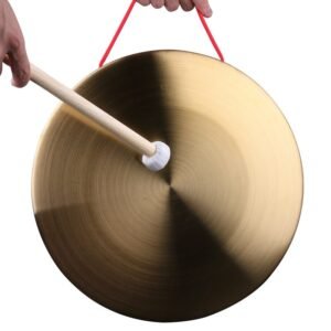 Mosiężny gong ręczny 32 cm z pałką