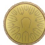 Bęben Języczkowy Żółty 15 Tonów - Pleciona Krawędź z Juty