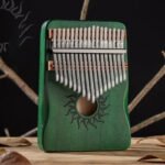 Kalimba Zielona 17 Tonów Drewniana do Medytacji