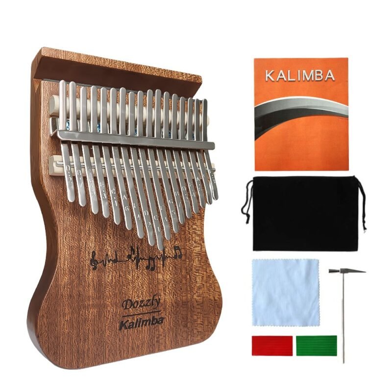 Kalimba 17 tonów z pokrowcem, młoteczkiem, ściereczką i śpiewnikiem