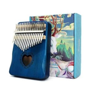 Kalimba Blue Heart z 17 Klawiszami Autentyczny Dźwięk