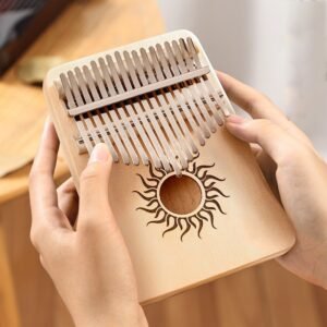 Kalimba 17 tonów w kolorze naturalnym z motywem słońca