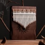 Kalimba 17 tonów w kolorze brązowym z motywem słońca